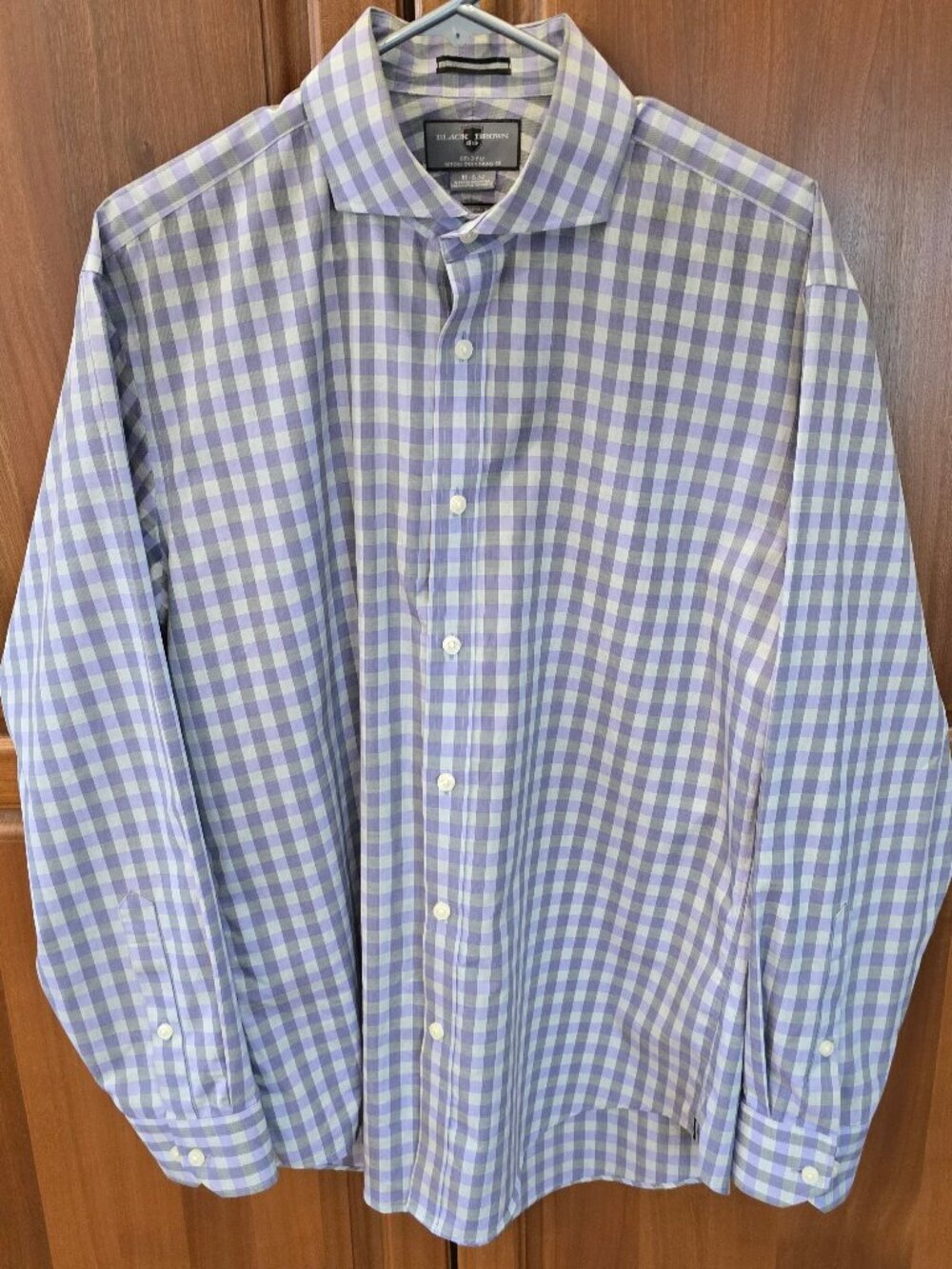 Black and Brown 1926 checkered slim fit non iron  16.5